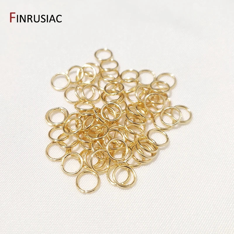 16 Sizes Of DIY Connecting Rings For Jewelry Making Supplies,14k Real Gold Plated Brass Metal Material Open Jump Ring Wholesale