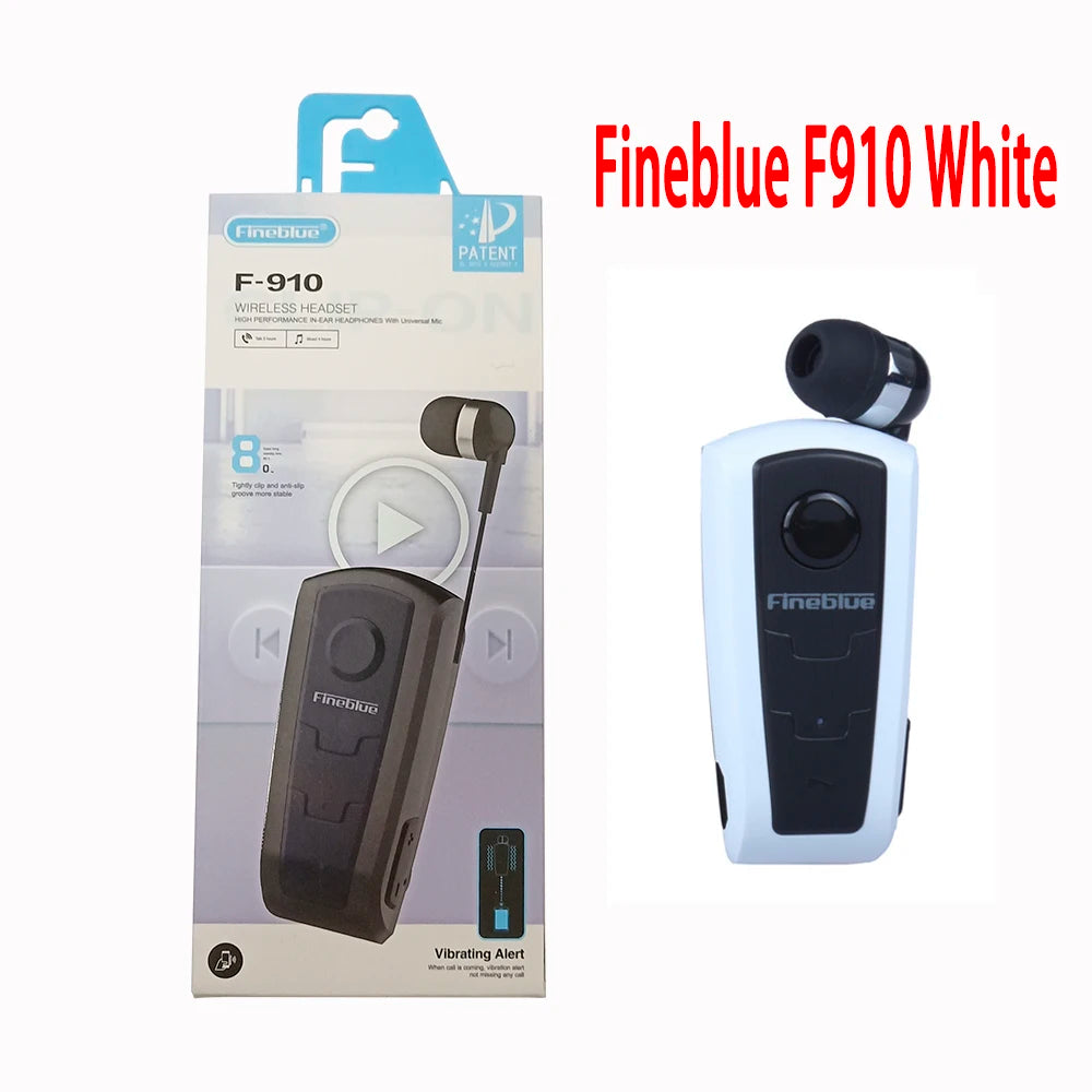 Fineblue Bluetooth F910 Portable Business Fashion Wireless Bluetooth 5.0 Earphone Headset In-Ear 10 Hours Calls Time