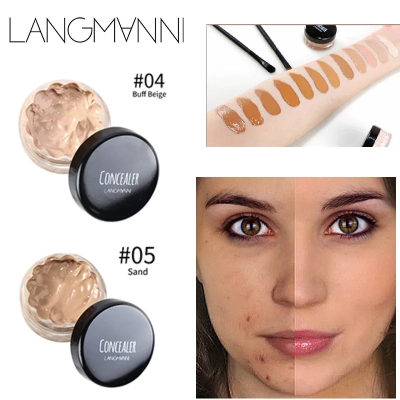 LANGMANNI Matte Liquid Foundation Cream  Face Makeup Base Full Coverage Dark Circles Acne Pores Contour Waterproof Make Up TSLM1