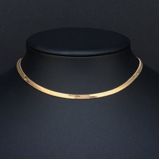 2024 High Quality Clavicle Blade Chains Dropshipping Women Gold Silver Color Stainless Steel 35+5cm Snake Choker Necklace Chain