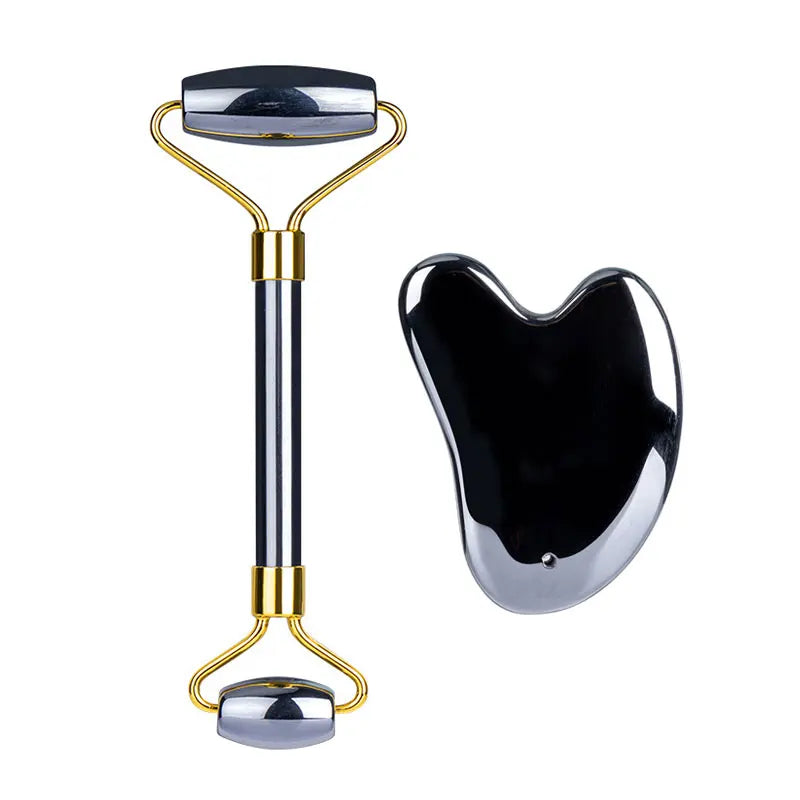 Terahertz Face Gua Sha Jade Roller Massager Natural Stone Gouache Scraper Guasha Board Facial Body Back Skin Care Massage Tools