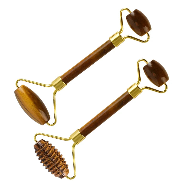 Natural Tiger Eye Jade Roller Guasha Beautiful Massager Facial Scraping Tools Neck Face Massage Anti Wrinkle Relax SPA Stone