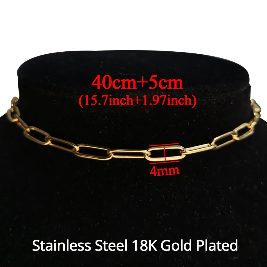 2024 High Quality Clavicle Blade Chains Dropshipping Women Gold Silver Color Stainless Steel 35+5cm Snake Choker Necklace Chain