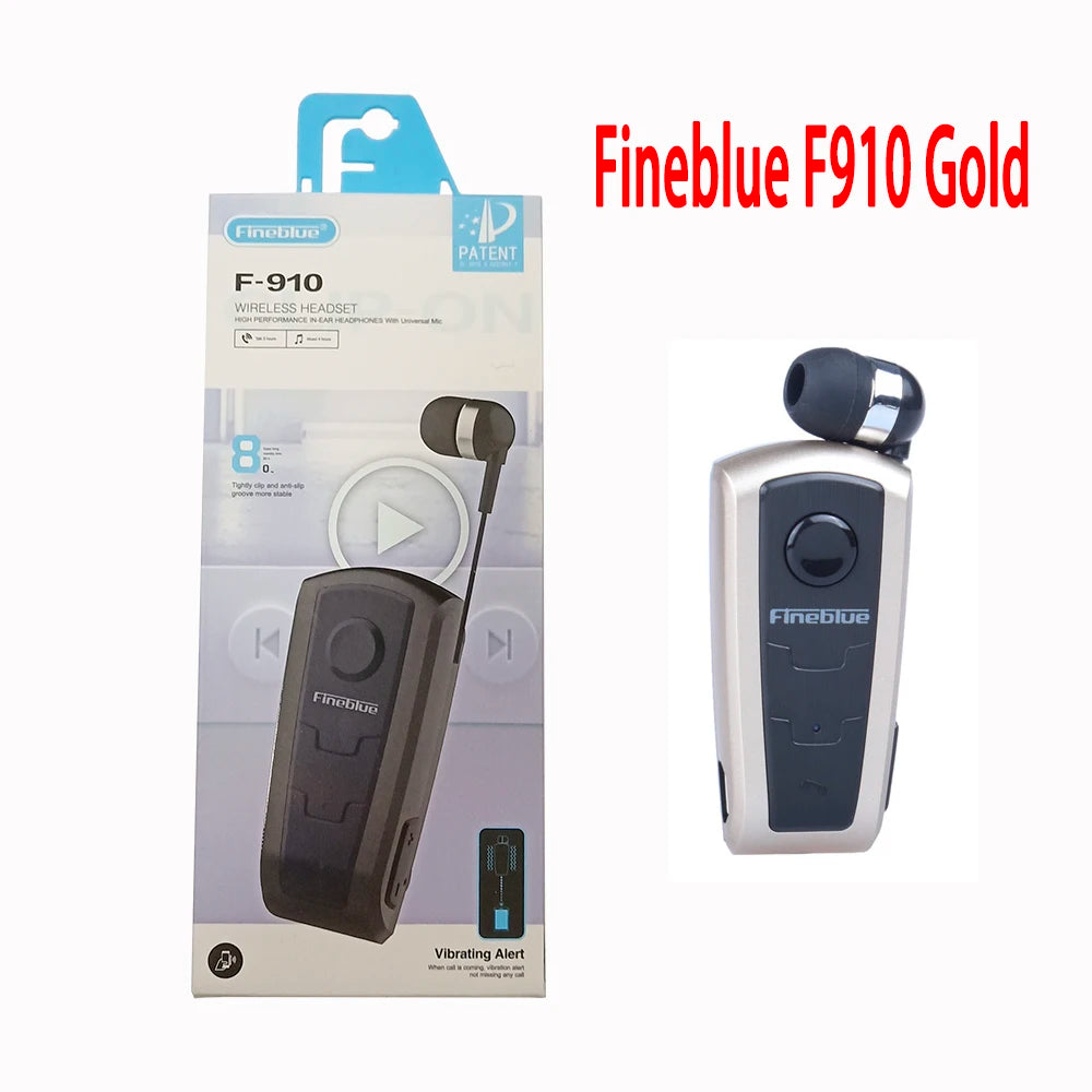 Fineblue Bluetooth F910 Portable Business Fashion Wireless Bluetooth 5.0 Earphone Headset In-Ear 10 Hours Calls Time