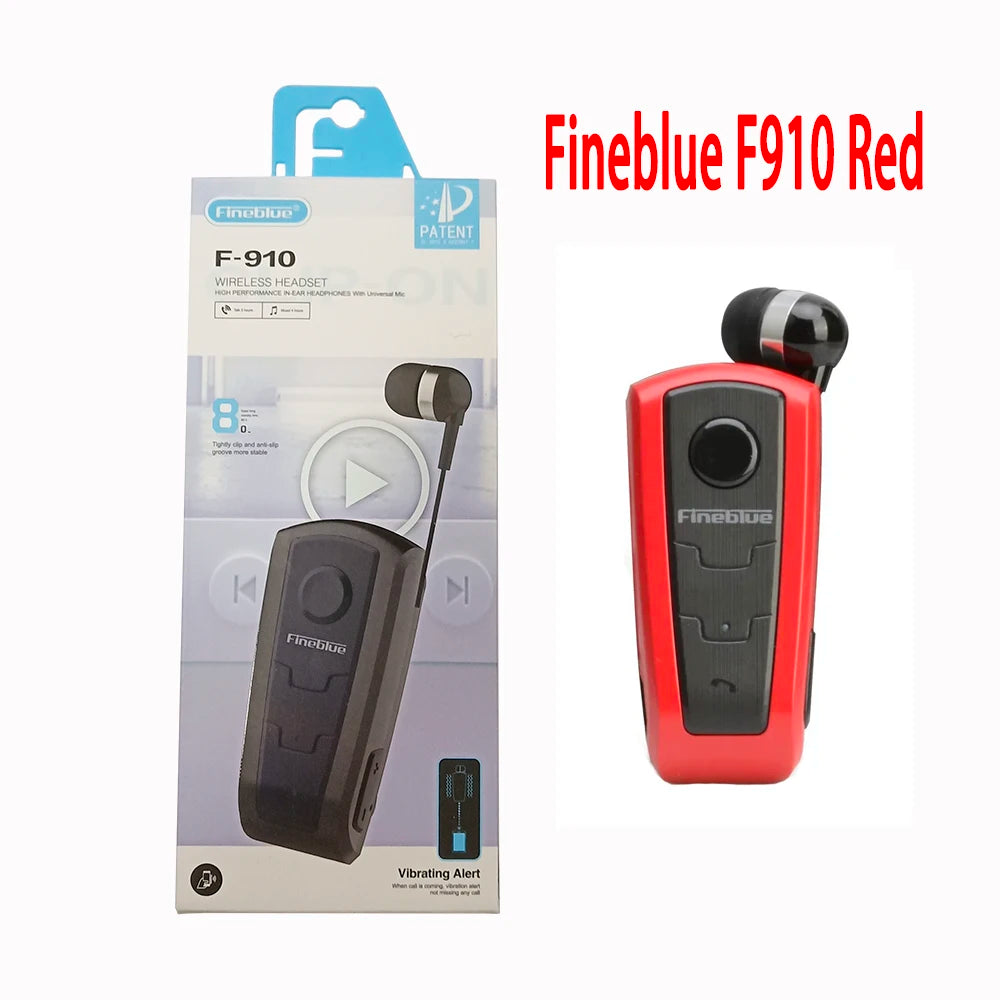 Fineblue Bluetooth F910 Portable Business Fashion Wireless Bluetooth 5.0 Earphone Headset In-Ear 10 Hours Calls Time