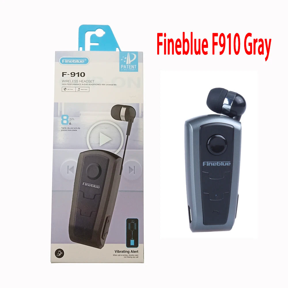 Fineblue Bluetooth F910 Portable Business Fashion Wireless Bluetooth 5.0 Earphone Headset In-Ear 10 Hours Calls Time