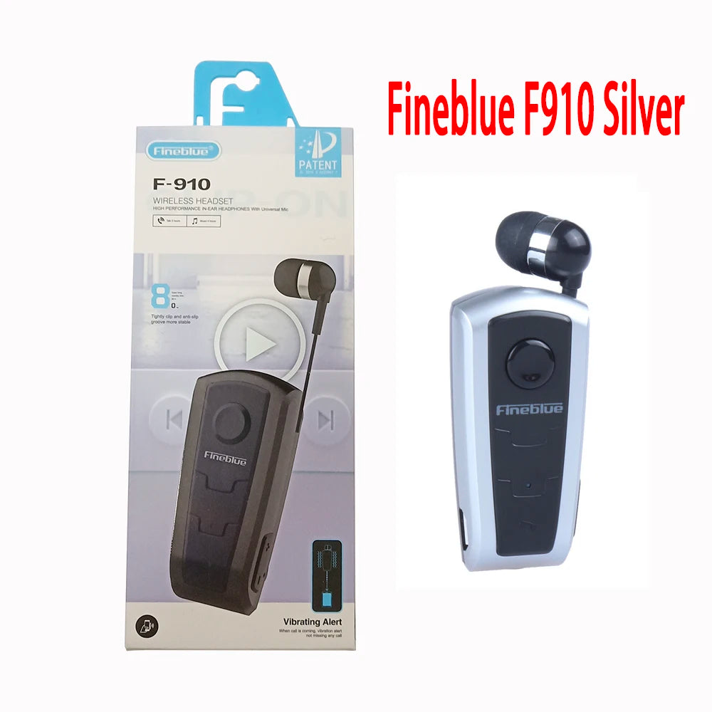 Fineblue Bluetooth F910 Portable Business Fashion Wireless Bluetooth 5.0 Earphone Headset In-Ear 10 Hours Calls Time