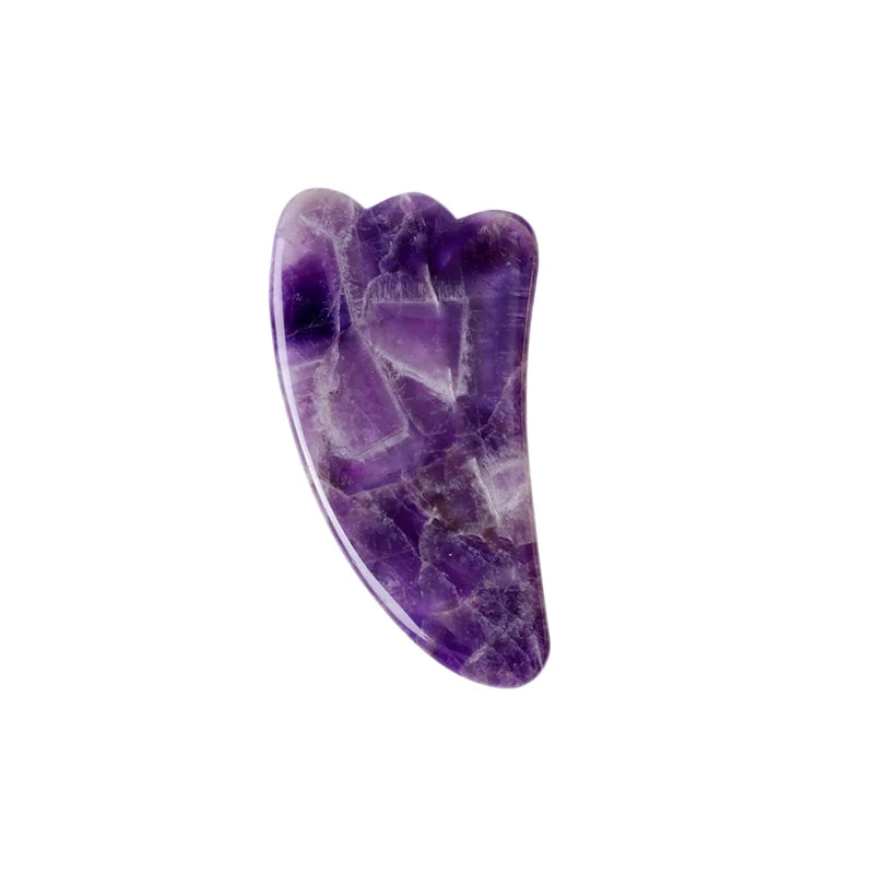 Natural Amethyst Jade Roller Gua Sha Face Massager Scraping Stone Facial Lifting Skin Care Massage Beauty Tools