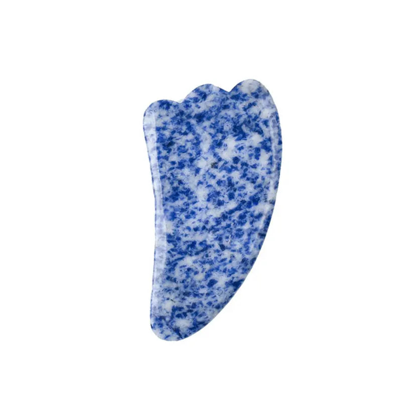 Natural Blue White Dot Jade Roller And Gua Sha Stone Set Facial Gouache Scraper Massager Lifting Anti-Wrinkle Skin Care