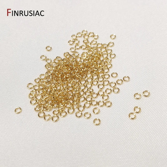 16 Sizes Of DIY Connecting Rings For Jewelry Making Supplies,14k Real Gold Plated Brass Metal Material Open Jump Ring Wholesale