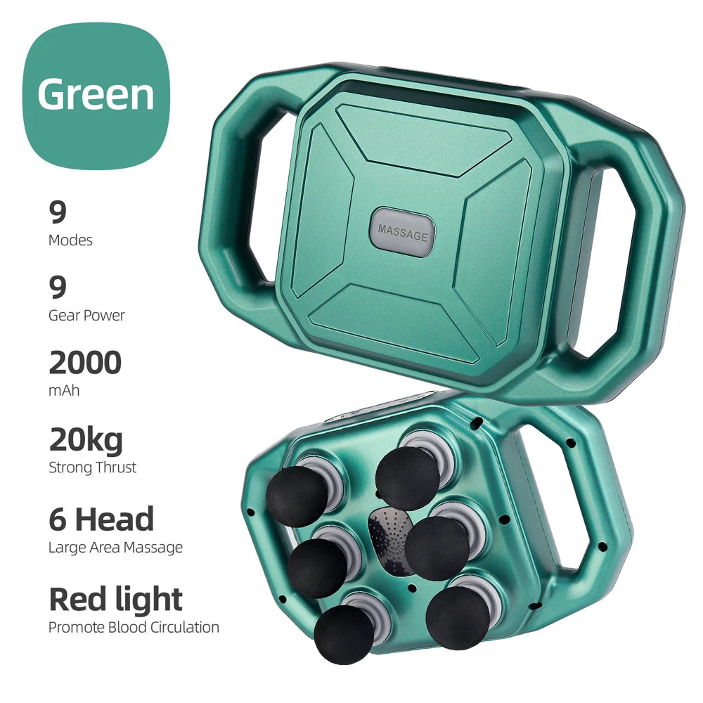 Fascia Gun 42-heads Deep High Frequency Vibration 42mm Wireless Waist and Back Massager Body Relaxation Shoulder Calf Massager