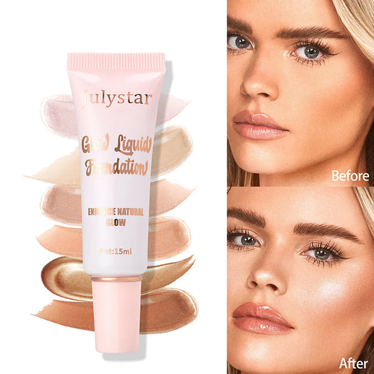 2 in 1 Liquid Foundation with Concealer and Highlighter Natural Full Coverage Long Lasting Hydrating Makeup with Luminous Finish