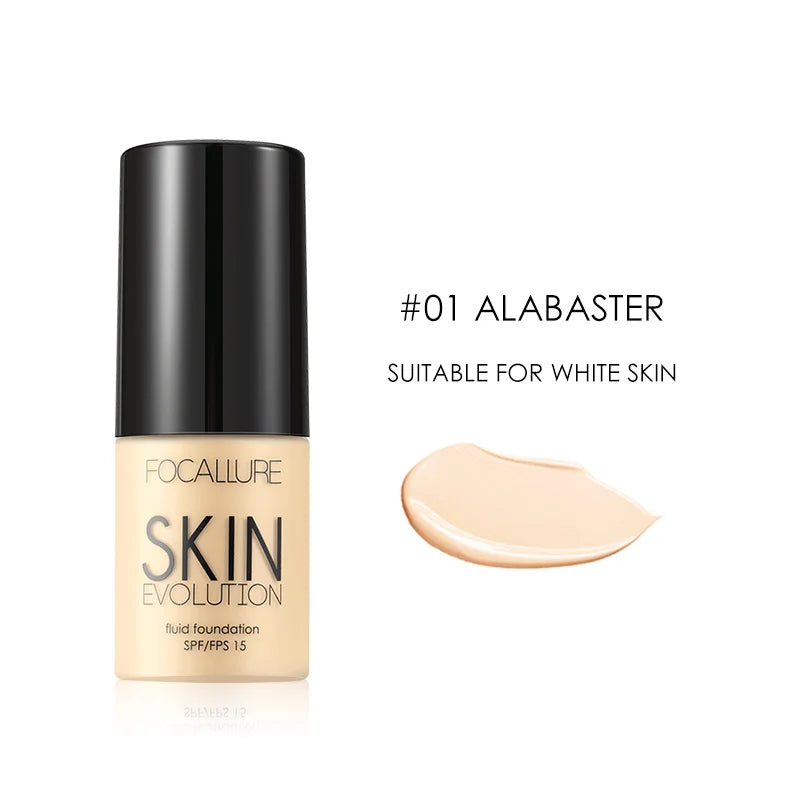 FOCALLURE Face Liquid Foundation Oil Control Moisturizer Full Coverage Concealer Matte Primer Base Cream Foundation Makeup