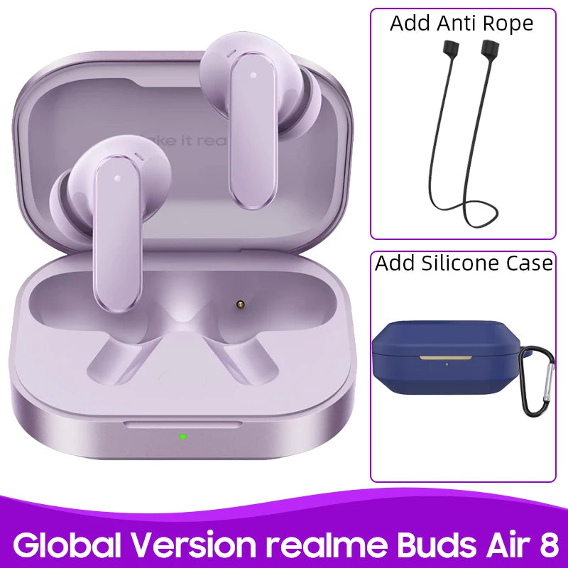 realme Buds Air 8 55dB Ultra Depth Noise Cancellation Global Version True Wireless Earphone Bluetooth 5.4 Earbuds LHDC 5.0 IP55