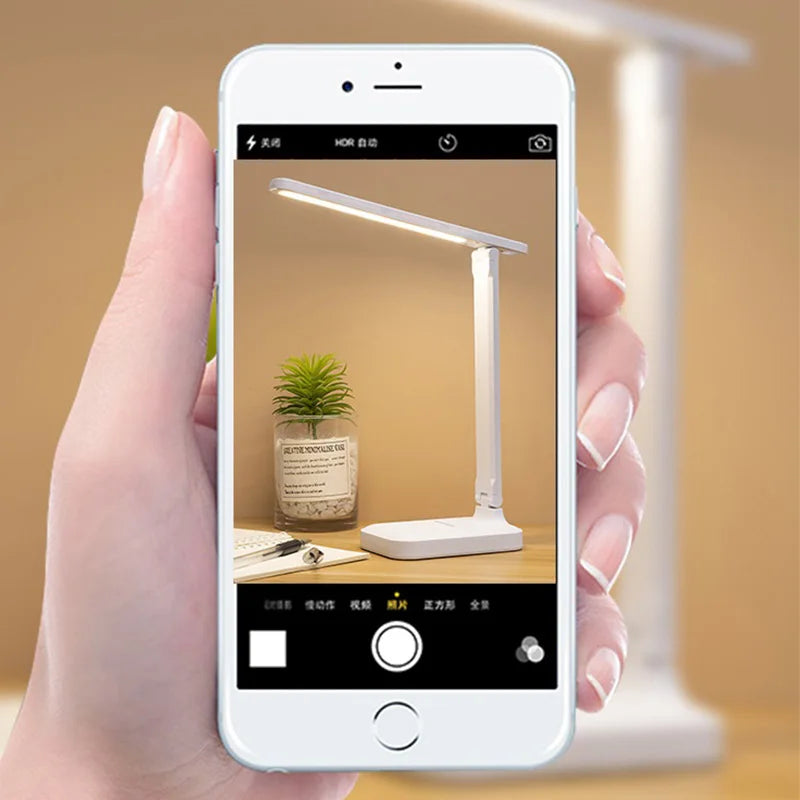 2026 Chargeable LED Table Lamp USB Color Stepless Dimmable Desk Lamp Touch Foldable Eye Protection Reading Night Light