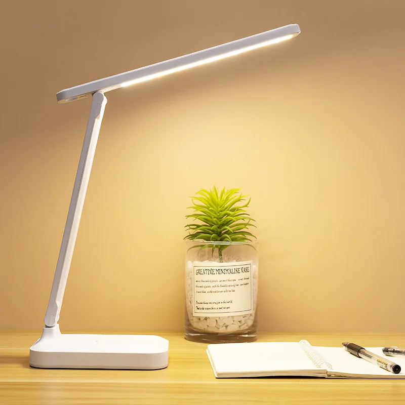 2026 Chargeable LED Table Lamp USB Color Stepless Dimmable Desk Lamp Touch Foldable Eye Protection Reading Night Light