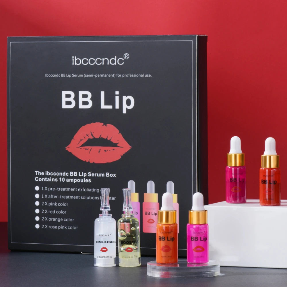 BB Lips Ampoule Serum Starter Set Semi-Permanent BB Lip Gloss Tinted Pigment Lasting Moisturizing For Lip Care Korea Glow