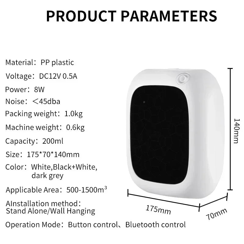 Bluetooth Essential Oils Diffuser Aromatherapy 1500m³ Home Fragrance Auto Flavoring Room Aromatizer Electric Aromatic Oasis