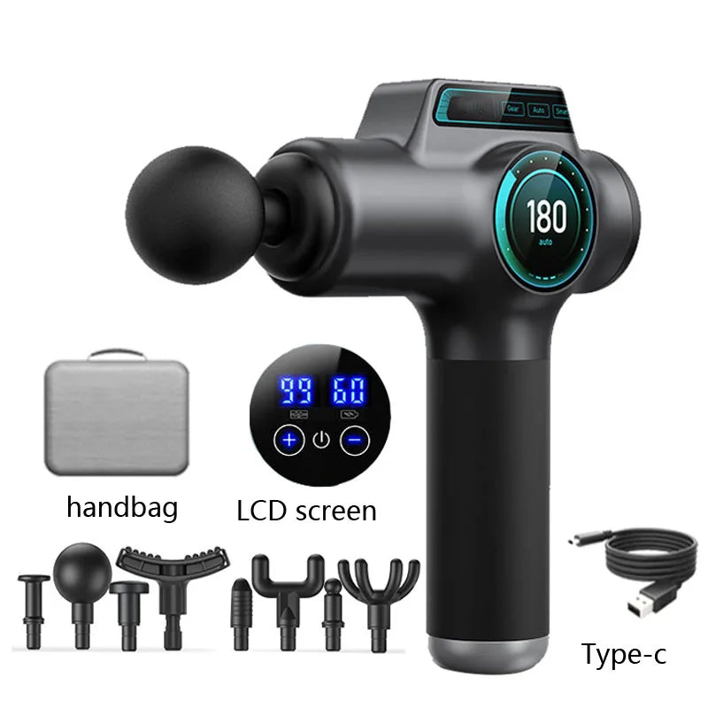Massage Gun Deep High Frequency Muscle Massage Relaxation Electric Shock LCD Display 99Gear Profession Fascia Gun