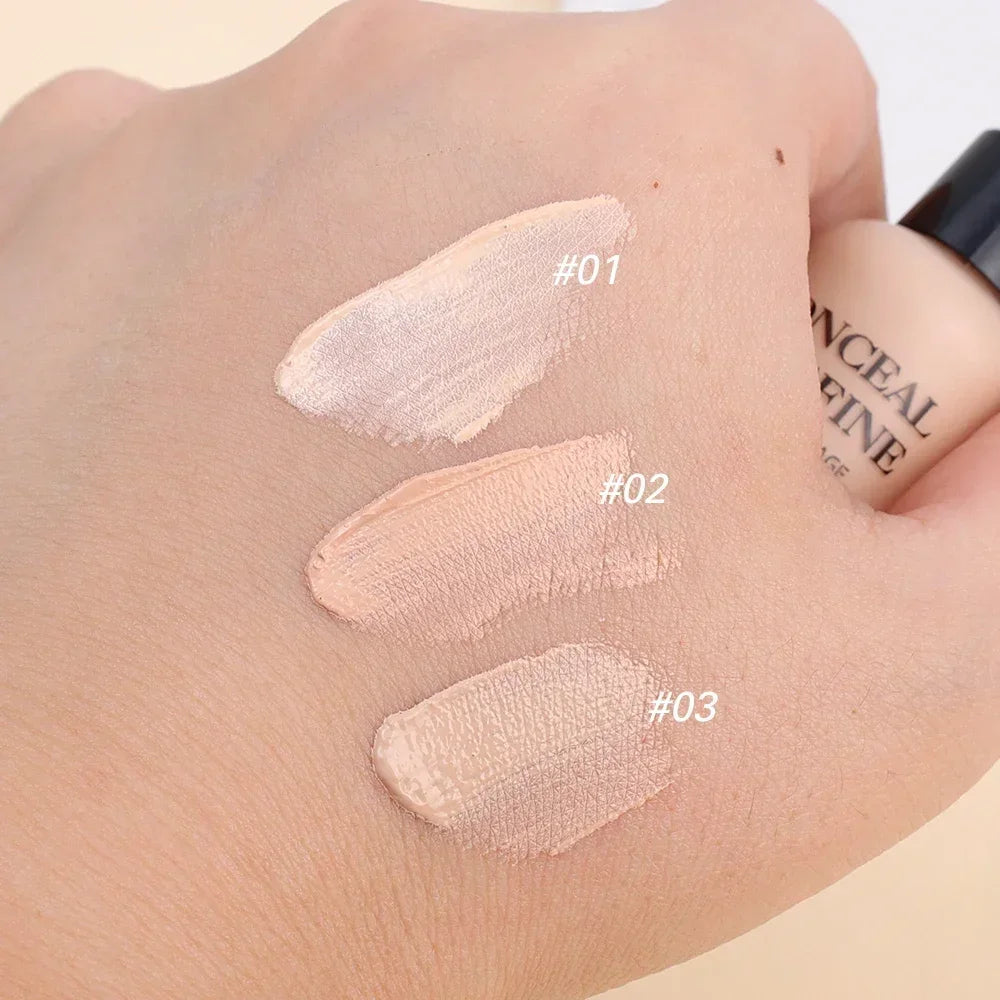 Full Coverage Acne Dark Circles Concealer Cream Waterproof Matte Oil Control Lasting Liquid Foundation Facial Makeup Cosmetics