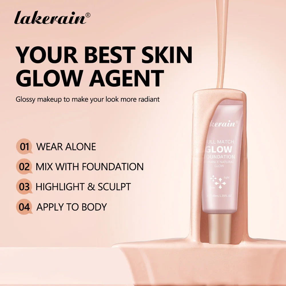 Glow Liquid Foundation Facial Bare Makeup Ultra Light Liquid Foundation Concealer Long Lasting Makeup And ContOuring Highlighter