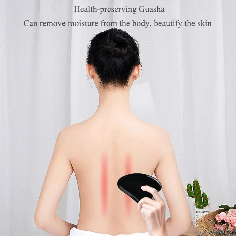 Natural Jade Obsidian Eye Mask Face Massager Gua Sha Board Cold Therapy Scraper Jade Roller Massager Set