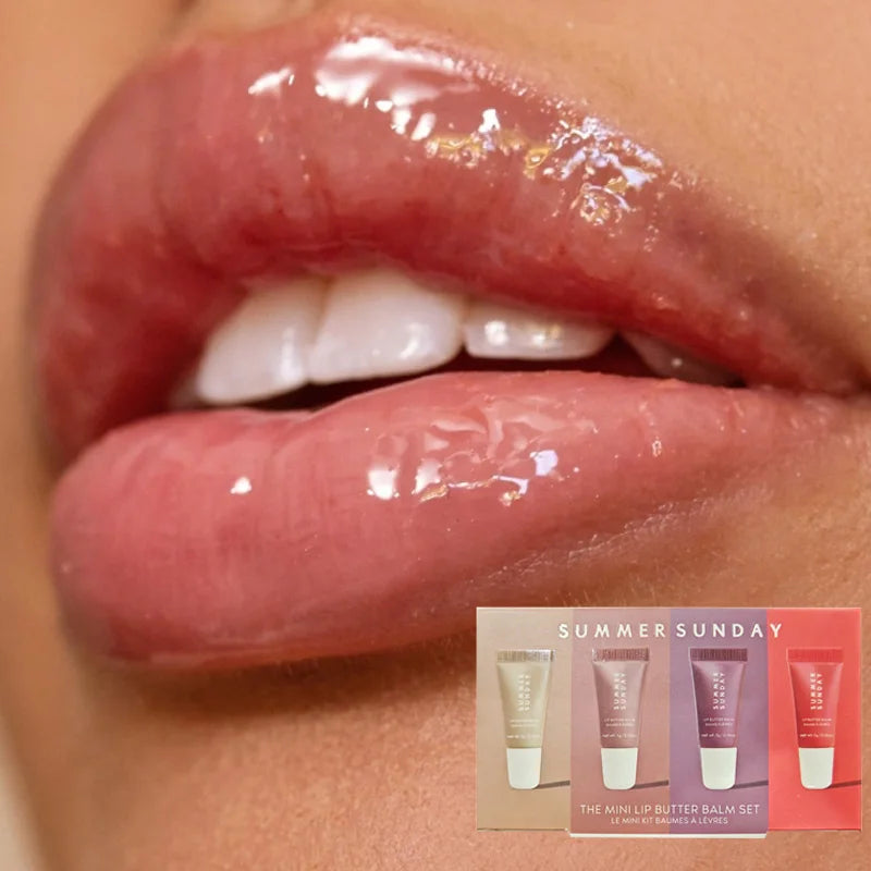 Summer Lip Glaze 4pcs Buttery Moisturizing Long-lasting Moisturizing Shows Good Complexion Easy To Color Tinted Lip Balm Set Box