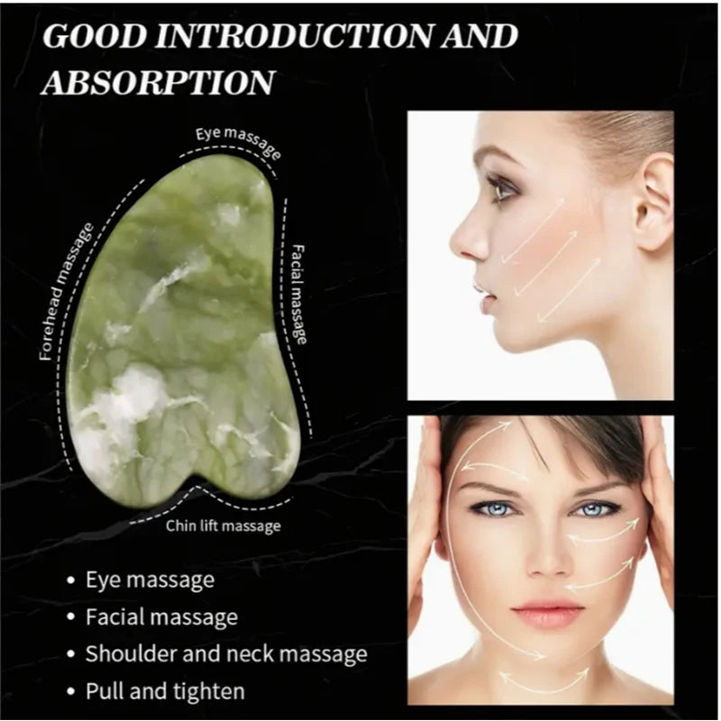 Natural Jade Scraping Board Roller Massager Law Tattoo Eye Beauty Bar Face Jade