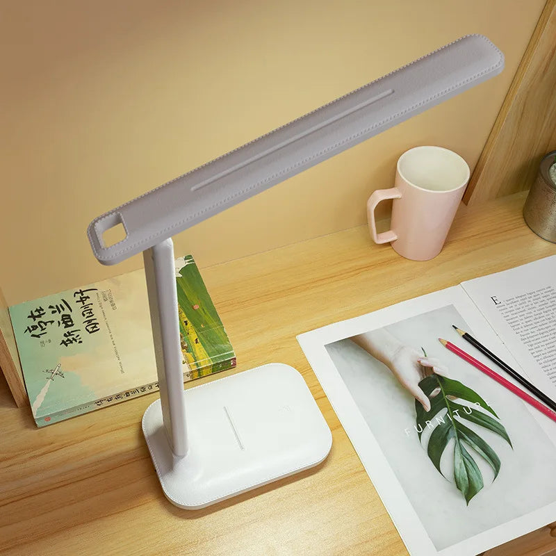6000mAh LED Table Lamp USB Chargeable/Plug in Stepless Dimmable Desk Lamp Touch Foldable Eye Protection Reading Night Light
