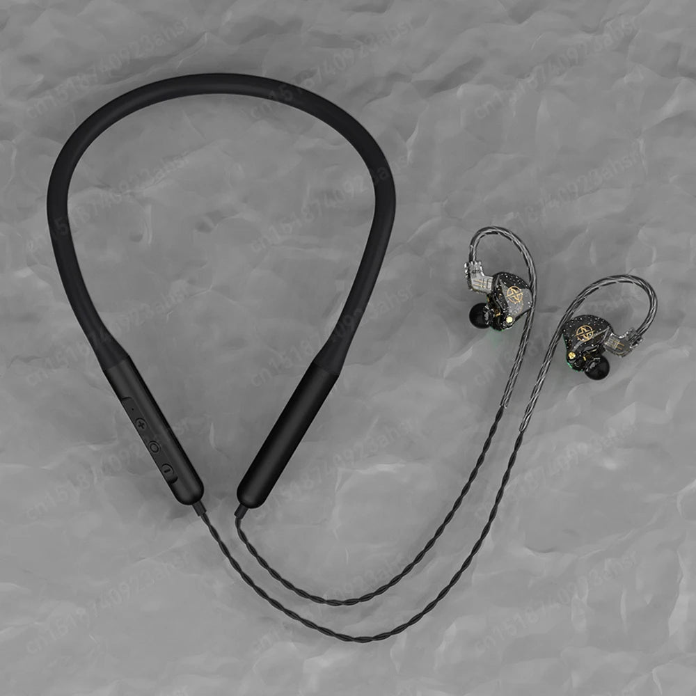 Neckband Wireless Headphones Bluetooth5.0 Stereo Earphones with Microphone Detachable Cable HiFi Bass Sports Running Earbuds