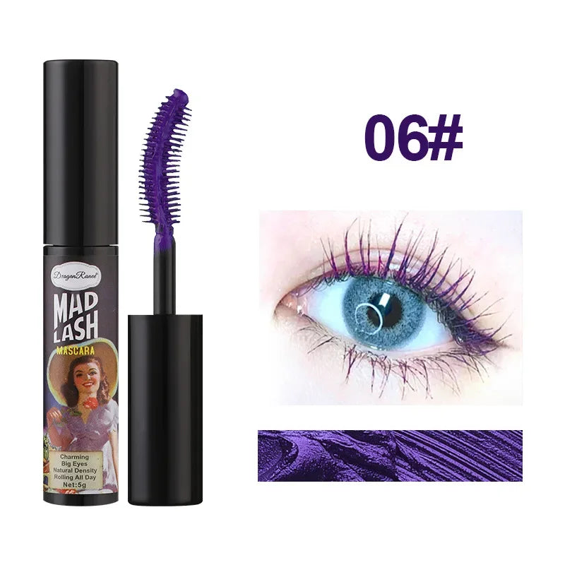 Colorful Mascara Eyelash Extension Blue Pink Green Waterproof Mascara Charming Long Lasting Curling Mascara Eye Christmas Makeup