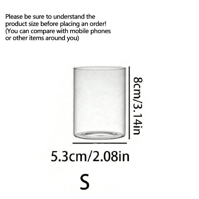 Clear Cylinder Glass Candle Holder Pillar High Borosilicate Glass Candle Holder Vase Wedding Party Decor(Candles Not Included)