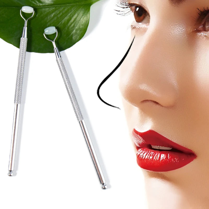 Eye Anti Wrinkle Natural Jade Roller Guasha Skin Scraper Facial Set Stone Firming Face Anti-Aging Puffy Eyes Massager