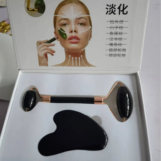 Jade Roller for Facial Roller Massager Skin Care Tool, Gua Sha Facial Tools for Face, Neck, Eyes, Reduce Puffiness of The Skin