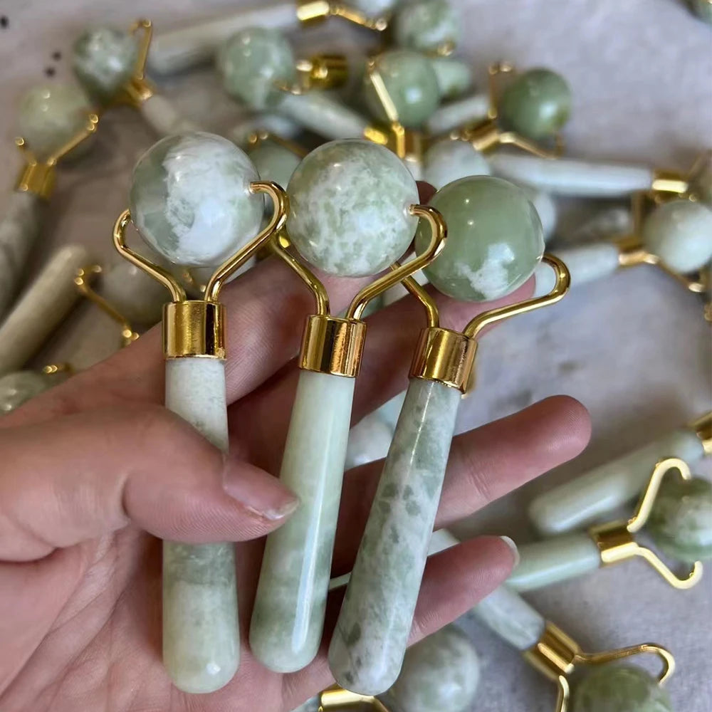 1PC Natural Jade Roller Massager Face Microniddle Roller Facial Skin Care SPA Acupuncture Massage Beauty Tool Dropshipping