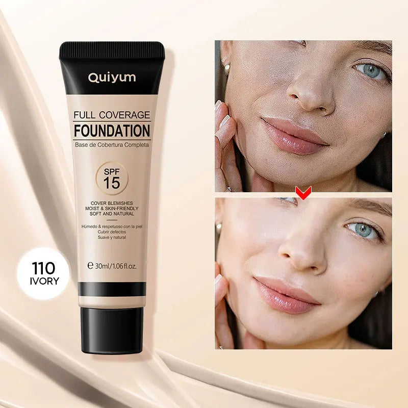Fully Covered Liquid Foundation 30ml Covers Facial Defects and Moisturizing Naturally and Lasts