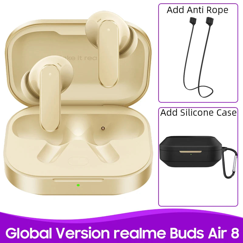 realme Buds Air 8 55dB Ultra Depth Noise Cancellation Global Version True Wireless Earphone Bluetooth 5.4 Earbuds LHDC 5.0 IP55