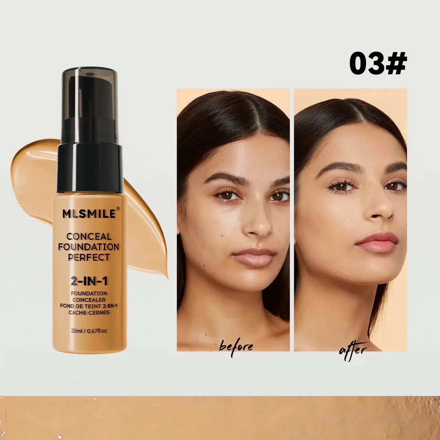 Long-lasting Foundation Oil Control Full Coverage Foundation Cream Transfer Proof and Concealing Liquid Matte Finish Daily Use