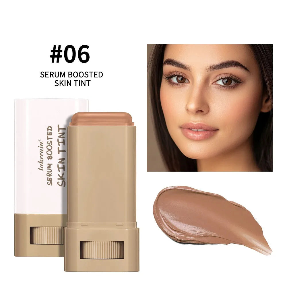 Smooth Plumper Skin Tint Foundation Stick Hight Coverage Boosted Skin Foundation Balm Moisturizing Serum Full Coverage