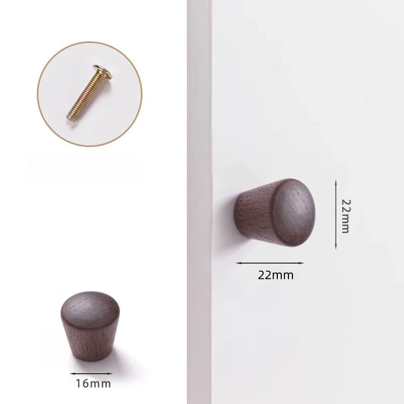 Nordic Wood Cabinet Handle Solid Wooden Kitchen Door Handle Dresser Wardrobe Knobs Cupboard Drawer Pull Furniture Handles