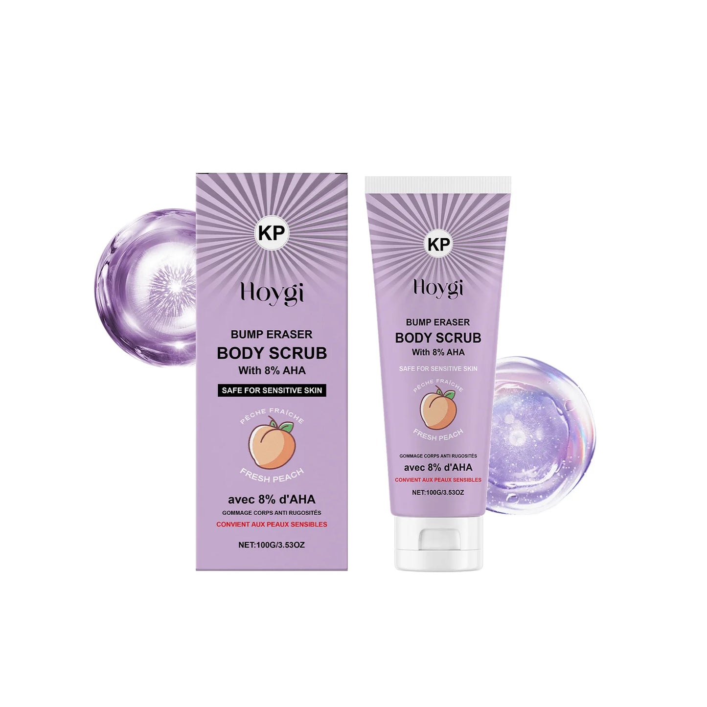 HOYGI Peach Body Scrub Deep Cleansing Underarm Removes Dirt Reduce Dryness Bleaching Exfoliation Chicken Skin Removal Skin Care