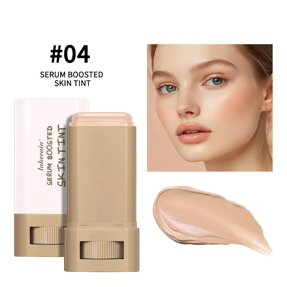 Smooth Plumper Skin Tint Foundation Stick Hight Coverage Boosted Skin Foundation Balm Moisturizing Serum Full Coverage