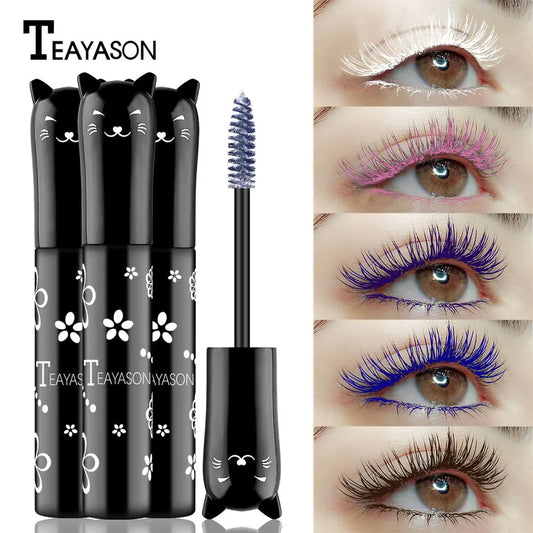 TEAYASON 6 Color Mascara Waterproof Moisturize Lasting Thick Curly Slender Eyelash New Fashion Blue Black Mascara Cosmetics 10ml