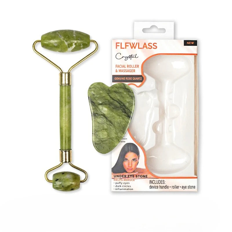 2pcs Guasha Natural Stone Massage Face Jade Roller Gua Sha Massage Tool Set SPA Body Visage Rouleau De Massage Rouleau Visage