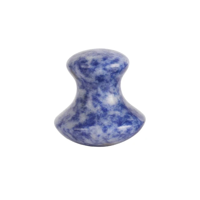 Natural Blue White Dot Jade Roller And Gua Sha Stone Set Facial Gouache Scraper Massager Lifting Anti-Wrinkle Skin Care