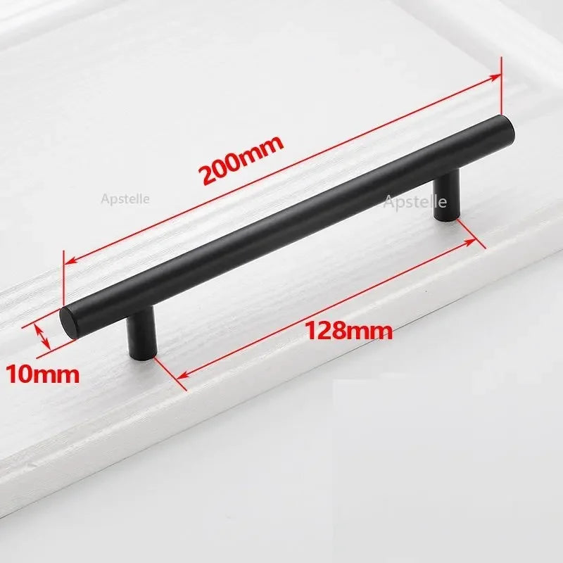 Apstelle Black Golden Cupboard Handle Brushed Stainless Steel Kitchen Cabinet Door Knob Furniture Drawer Pulls Bar Handle