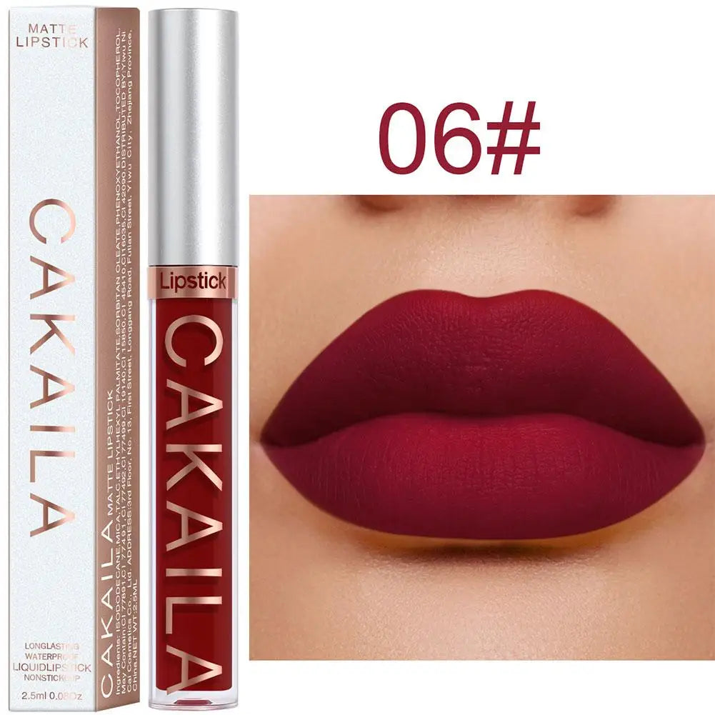 CAKAILA Nude Liquid Lipstick Set Velvet Matte Lip Gloss Sexy Red Lipstick Nude Women Long Lasting Waterproof Lipstick Cosmetic