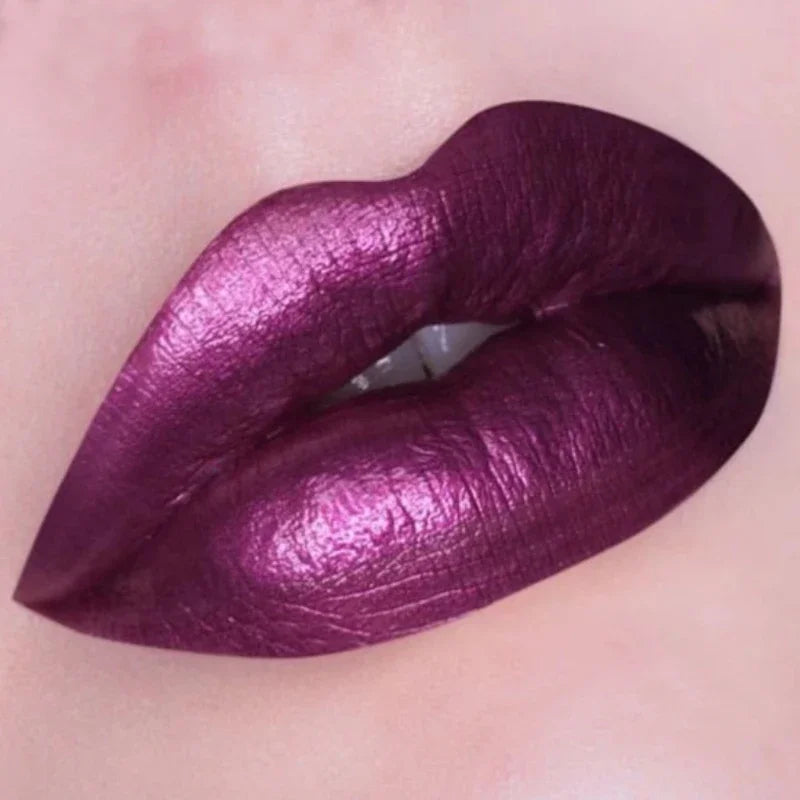 12 Colors Matte Metallic Lip Gloss Long Lasting Non-stick Cup Nude Matte Metallic Lip Color Lipstick Waterproof Lip Glaze Makeup