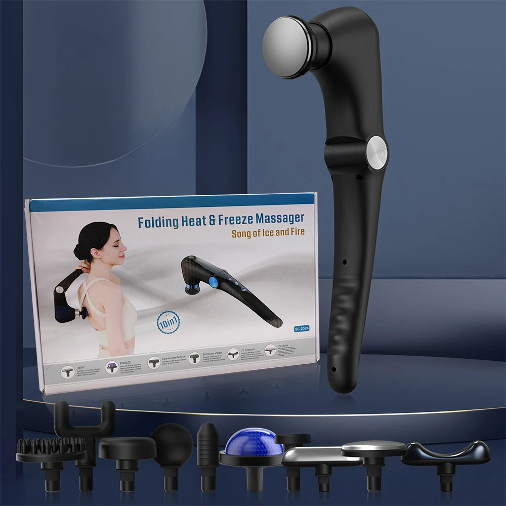 Fascia Massage Gun Shoulder Massager Electric Muscle Massage Machine High Frequency Back Waist Body Massage with Extended Handle