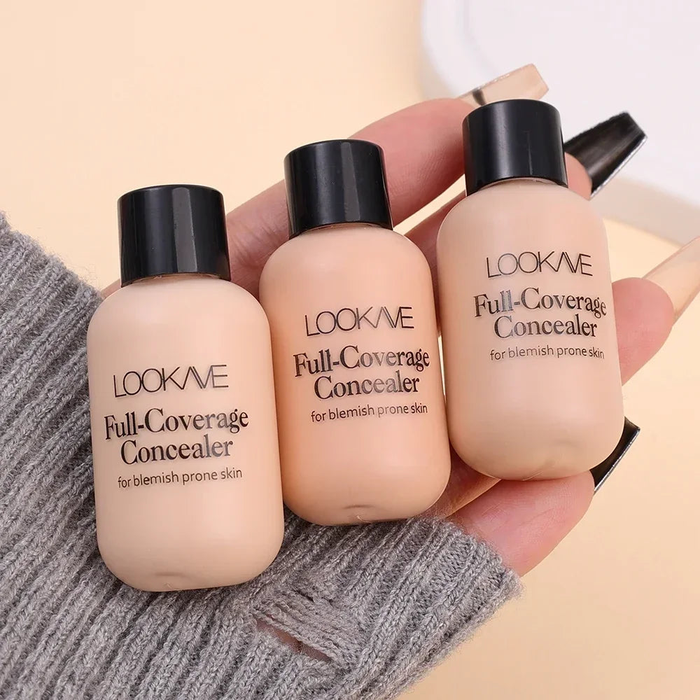 Full Coverage Acne Dark Circles Concealer Cream Waterproof Matte Oil Control Lasting Liquid Foundation Facial Makeup Cosmetics